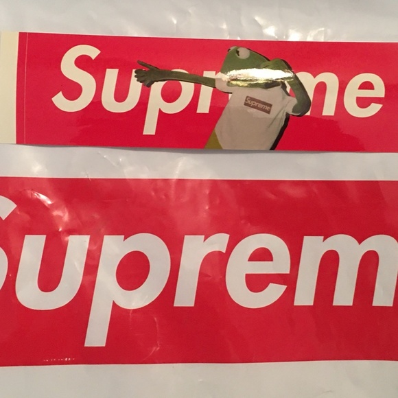 Supreme Red Kermit Box Logo Sticker - Picture 4 of 7